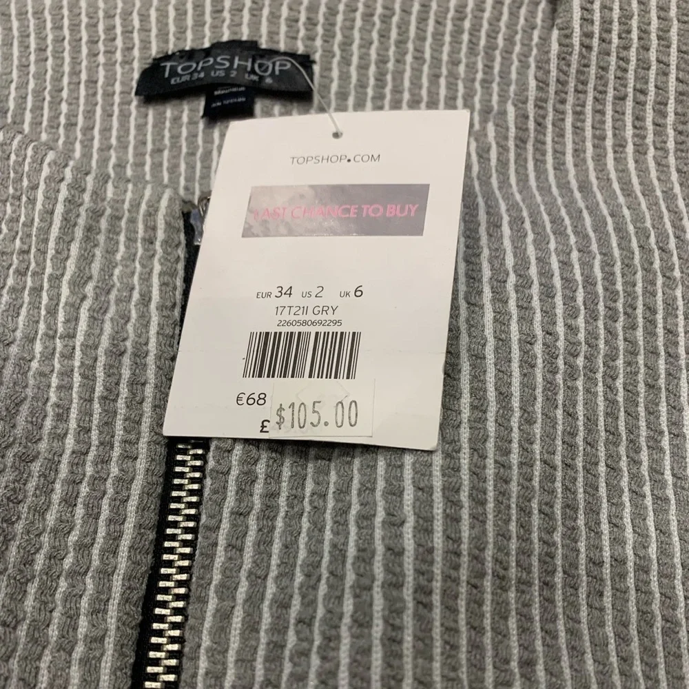 TOPSHOP Grey Knit Blazer - Picture 8 of 11